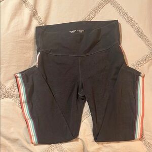 Old Navy Black capri leggings with Colorful Stripes